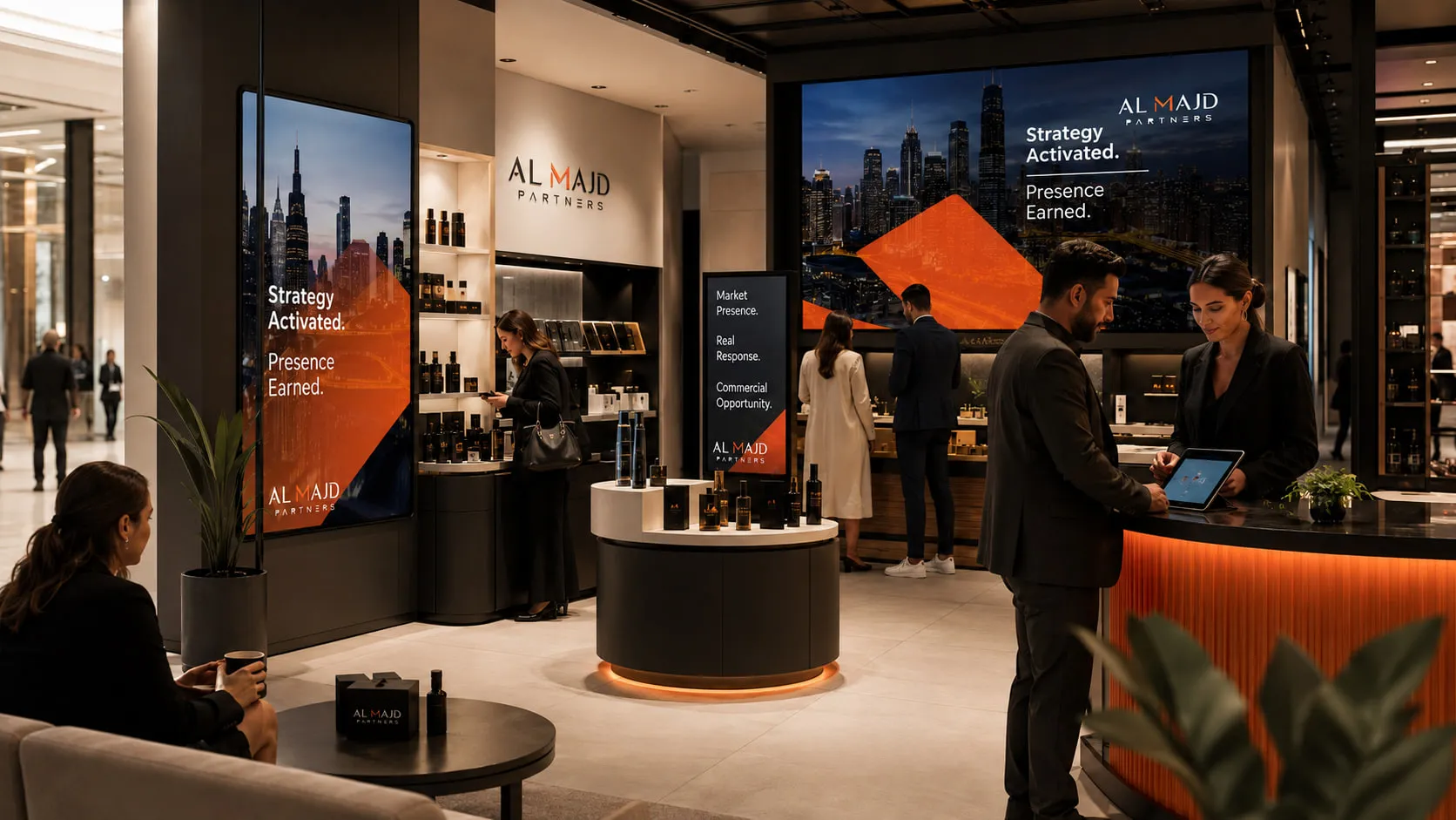 A market being served — the point where a route to market becomes commercial presence.